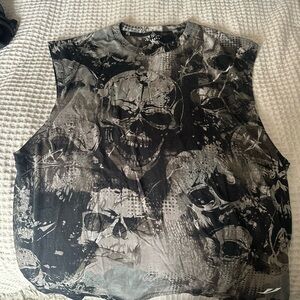 YoungLA Black Skull Graphic Tank Top